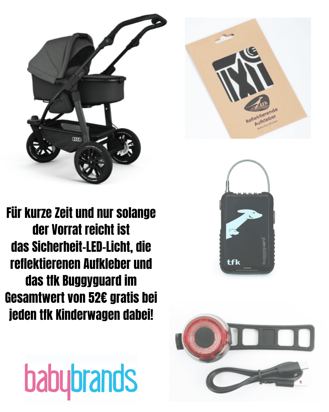 TFK Mono3 Audi Edition - Kombikinderwagen mit Luftrad-Set (inkl. Sicherheitskit bis zum 31.07.2025)