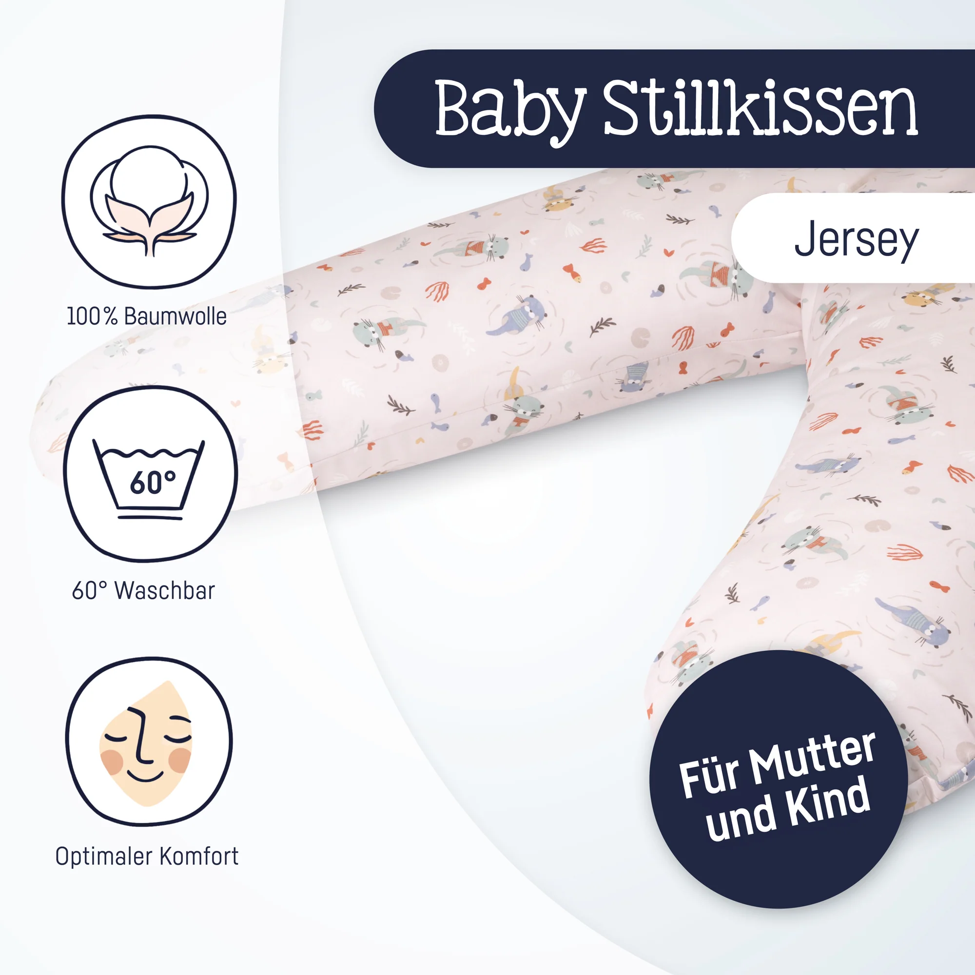 personalisiertes Stillkissen Jersey Cotton mit Namen - Zöllner