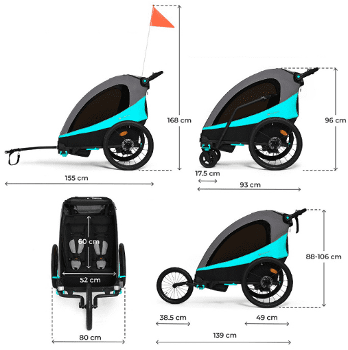 Kinderkraft 3in1 Fahrradanhänger NAVA blau Kinderkraft 3in1 Fahrradanhänger NAVA blau