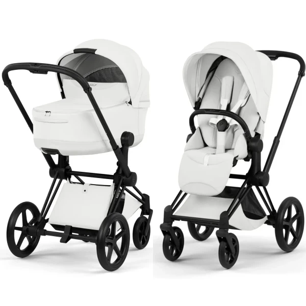  Cybex Priam Style Kinderwagen Set 3in1 Matt Black / Off White inkl. Cloud T Plus Off White