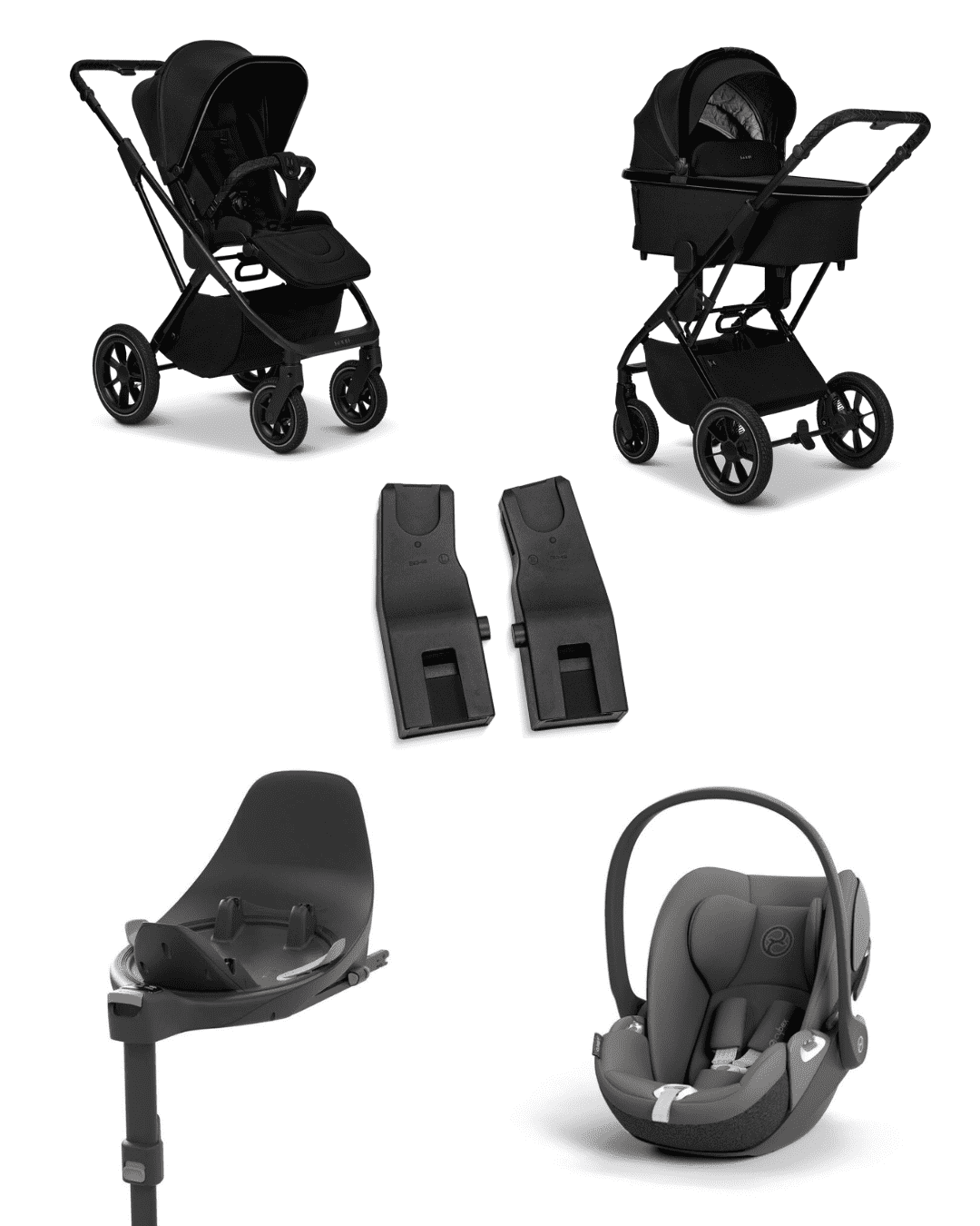 Moon PIU 2025 4in1 Set inkl. Cybex Cloud T i-Size mit Base T und Moon PIU Adapter Onxy/Mirage Grey
