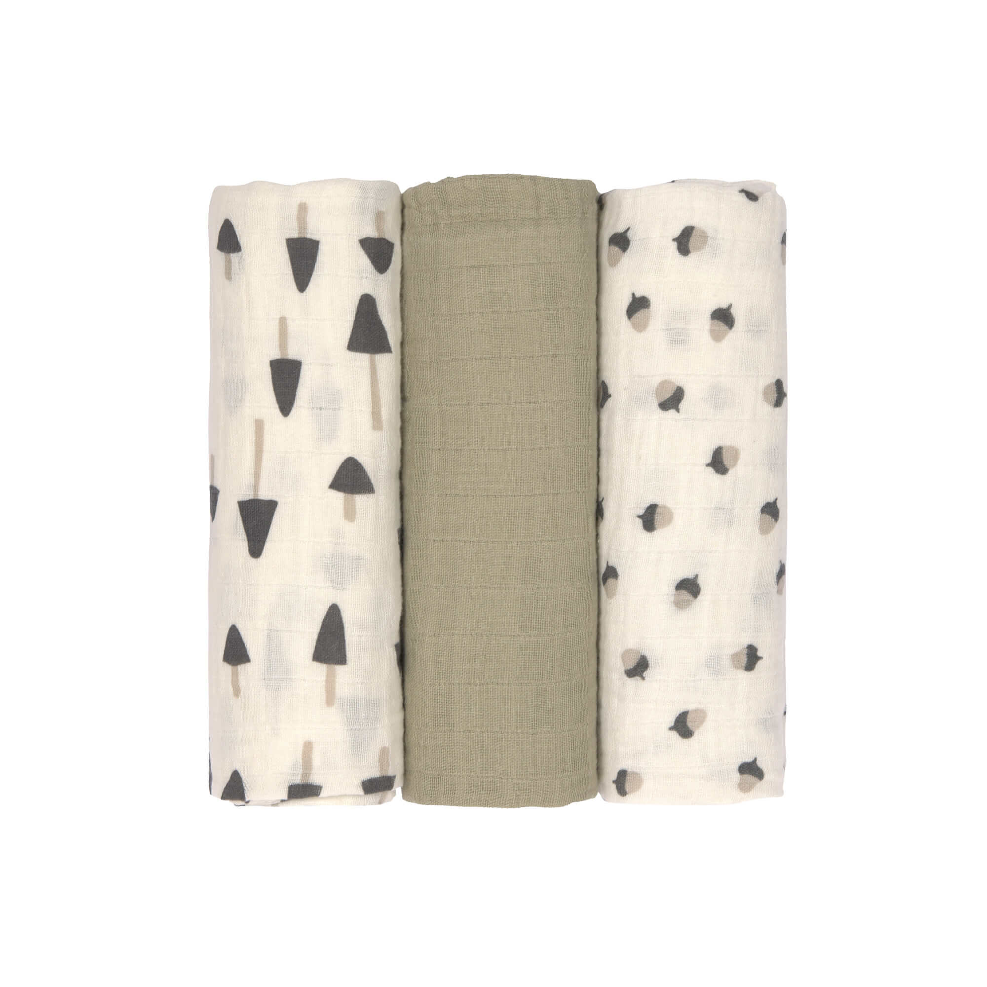 Lässig - Mulltücher 3er Set 85 x 85 cm Little Forest Olive Lässig - Mulltücher 3er Set 85 x 85 cm Little Forest Olive