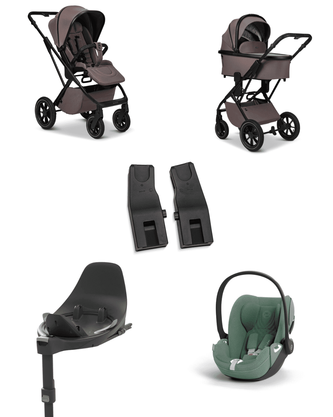Moon PIU 2025 4in1 Set inkl. Cybex Cloud T plus i-Size mit Base T und Moon PIU Adapter Tonka/Leaf Green