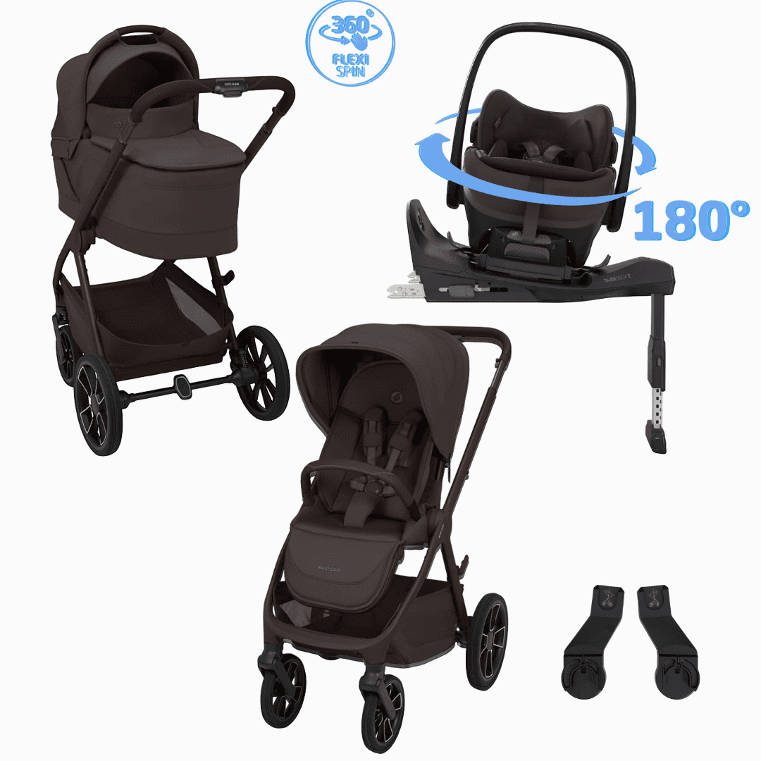 Maxi Cosi Oxford + 5in1 Kinderwagen-Set Epresso Brown inkl. Babyschale Espresso Brown und Base