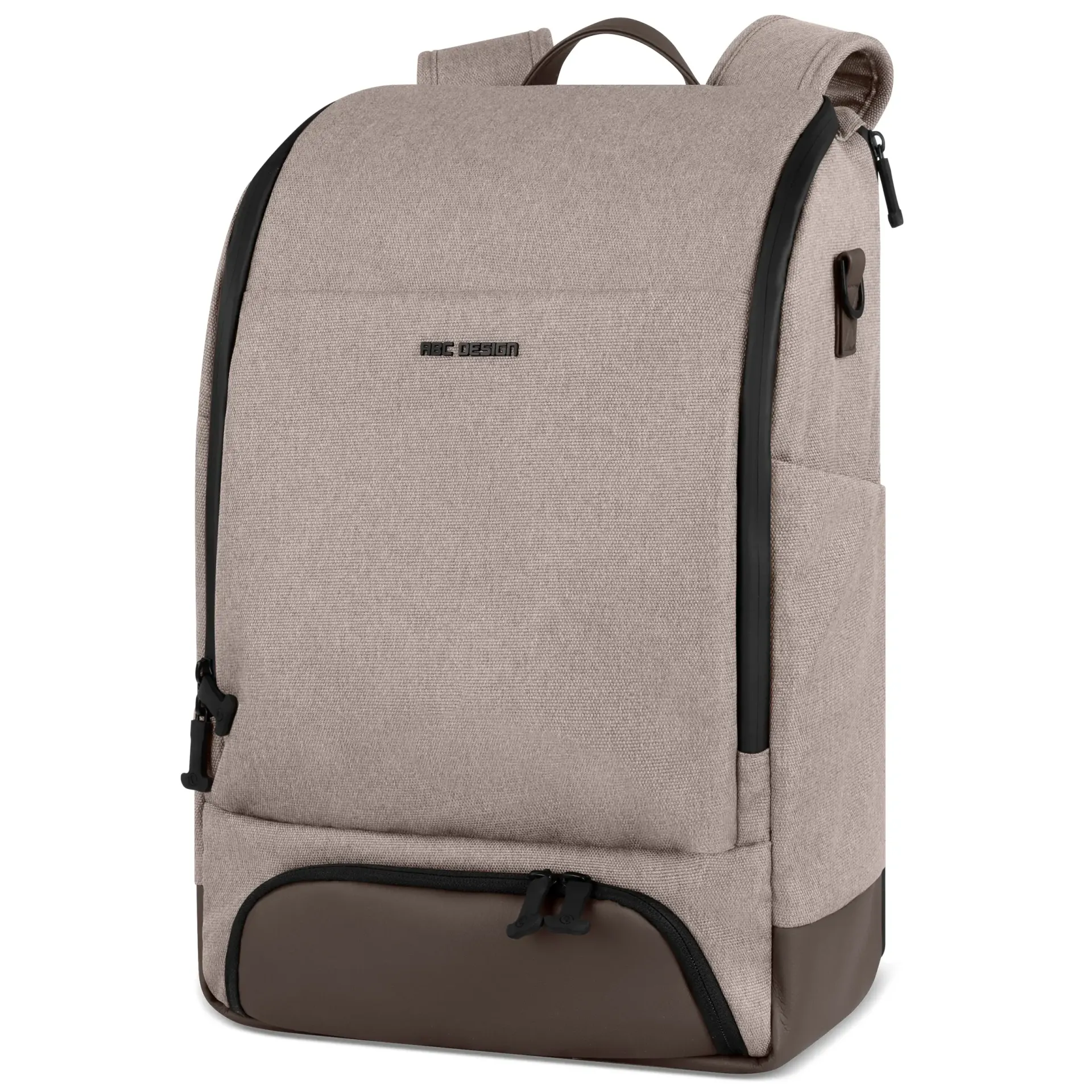 beige wickelrucksack mit schwarzer wickelunterlage isoliertasche für getränke kleine tasche und schwarzen kinderwagenaufhänger beige wickelrucksack mit schwarzer wickelunterlage isoliertasche für getränke kleine tasche und schwarzen kinderwagenaufhänger