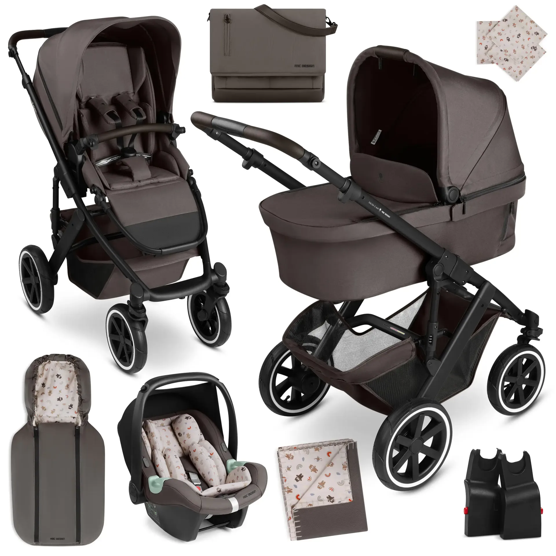 grauer mit teddy regenbogen applikationen Kinderwagen mit sportsitz fußsack wickeltasche bayschale adapter und sitzpolster kuscheldecke grauer mit teddy regenbogen applikationen Kinderwagen mit sportsitz fußsack wickeltasche bayschale adapter und sitzpolster kuscheldecke