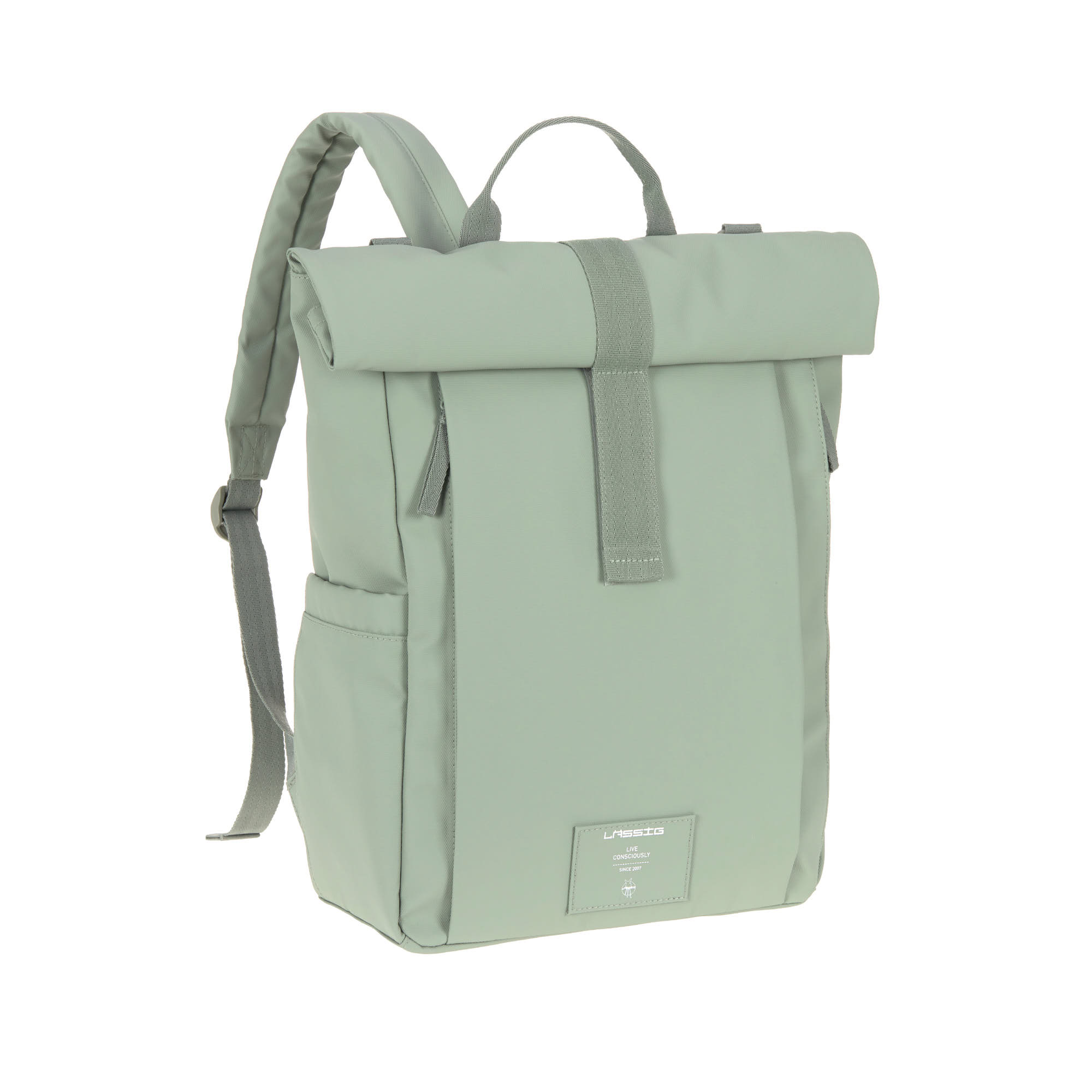 Lässig Wickelrucksack - Rolltop Up Backpack Silbergrün Lässig Wickelrucksack - Rolltop Up Backpack Silbergrün