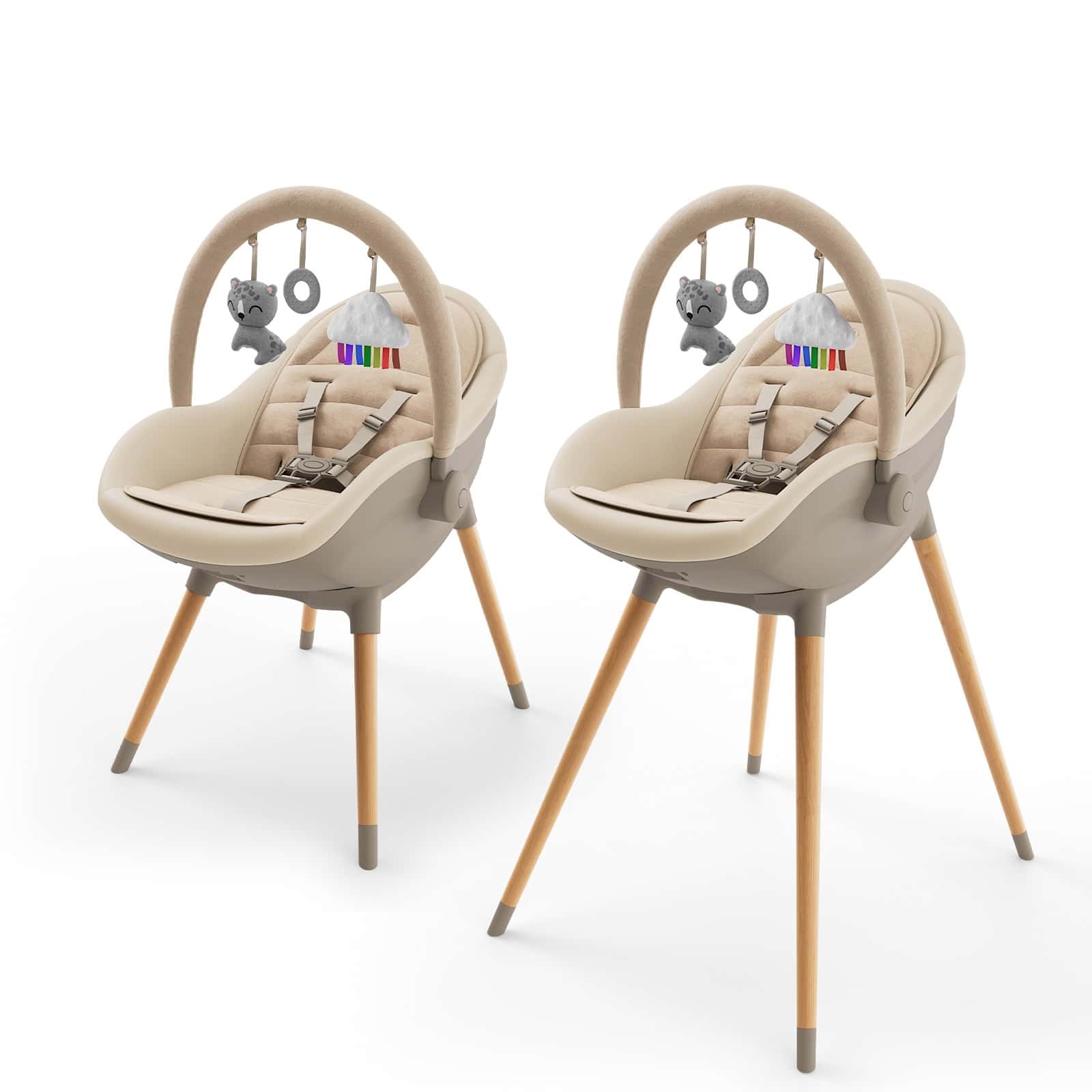 Kinderkraft FINI UP 3in1 Hochstuhl Beige