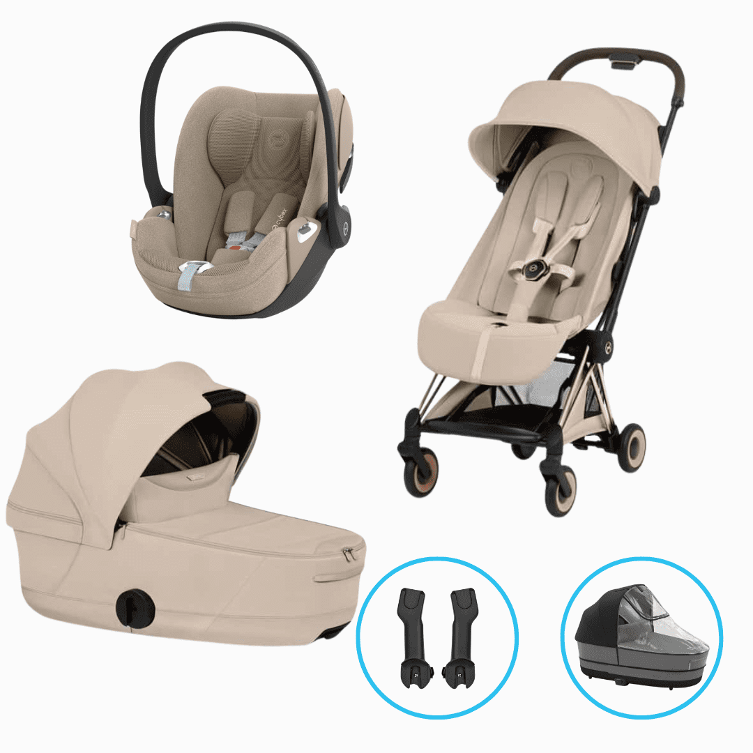 Cybex Coya Style 5in1 Kinderwagen Set Rosegold/Cozy Beige inkl. Cloud T Plus Cozy Beige
