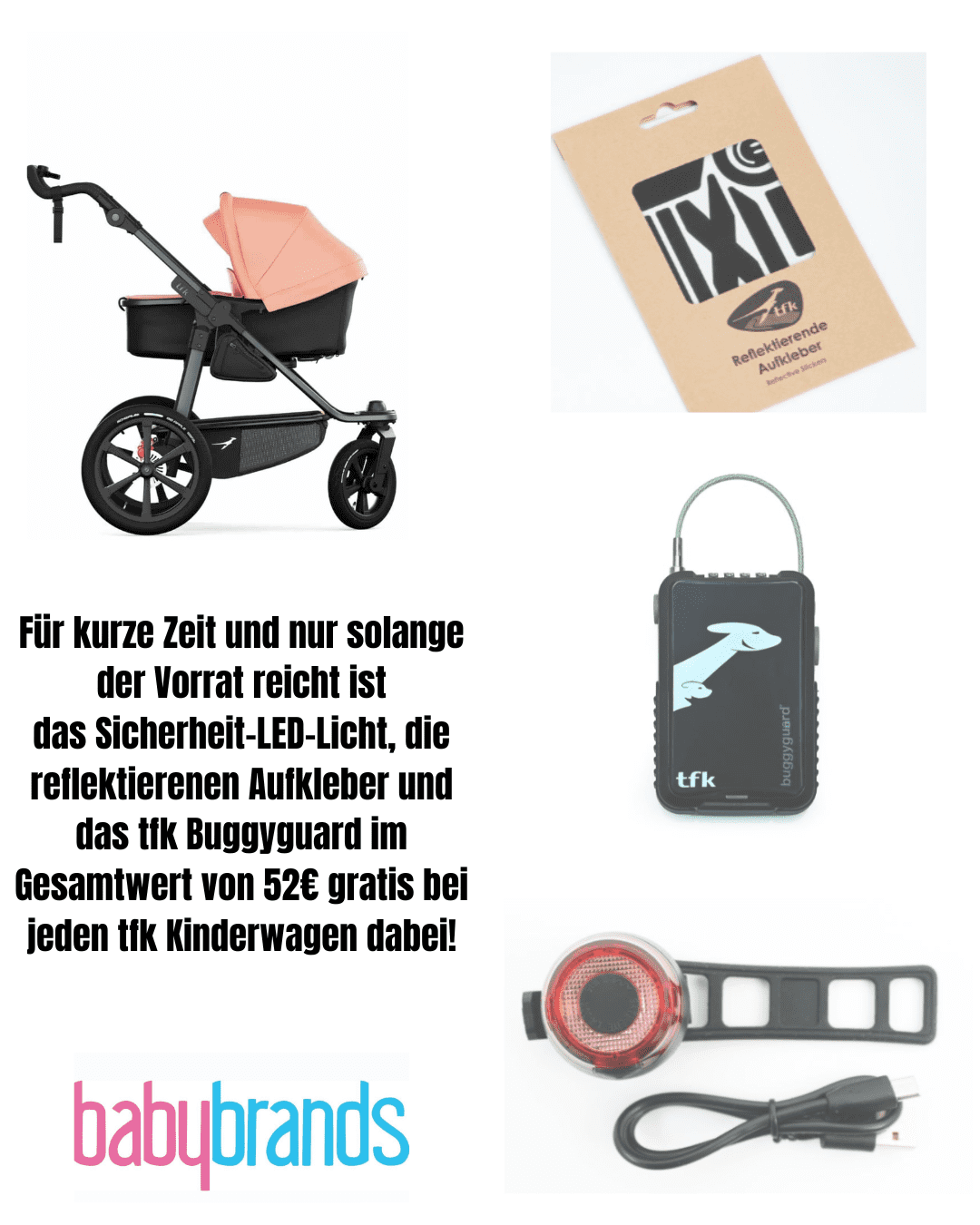 TFK Pro - Kombikinderwagen (inkl. Sicherheitskit bis zum 31.07.2025) - lachs
