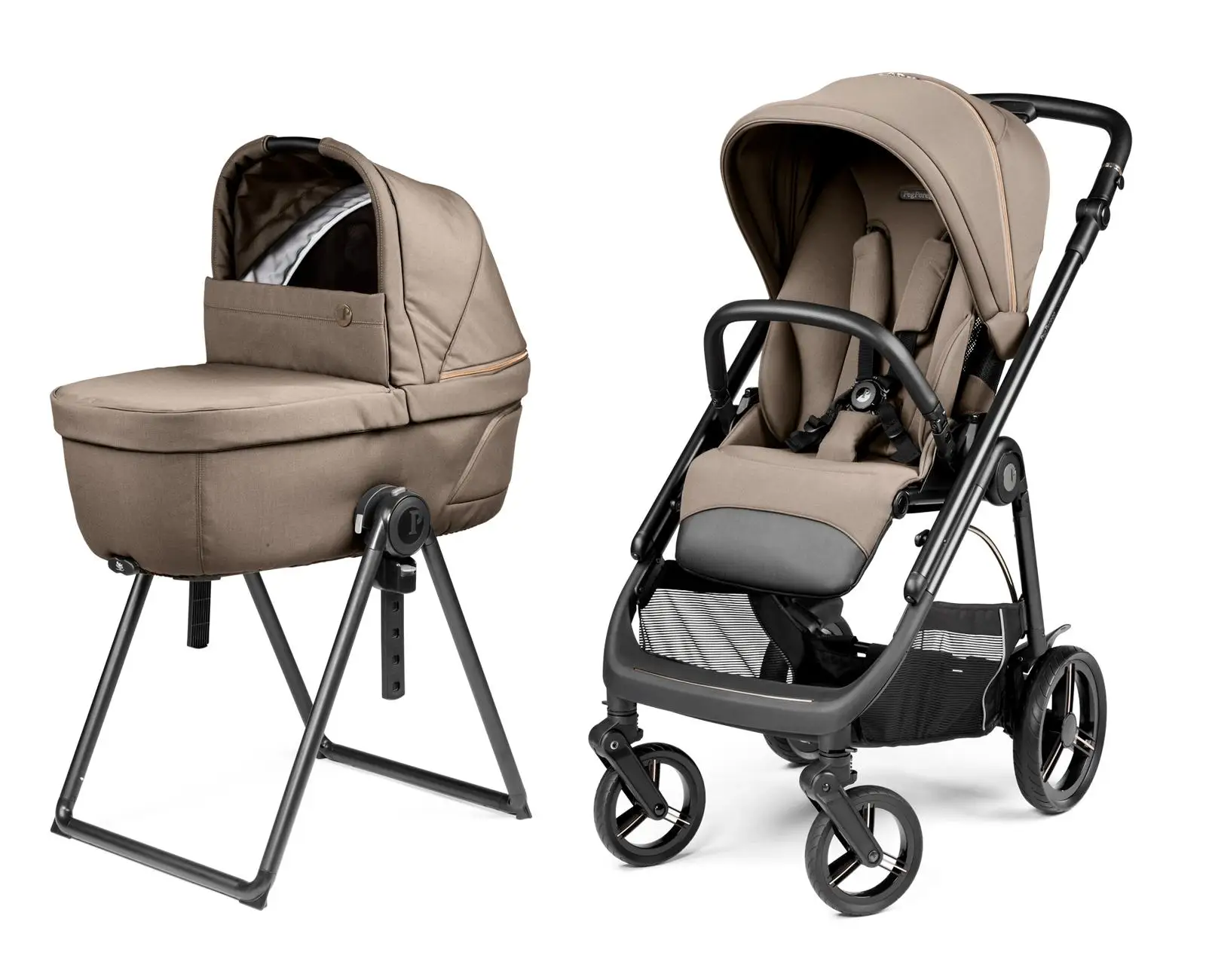 Peg Perego Veloce Kombikinderwagen Pine Bark inkl. Culla Belvedere Babywanne Peg Perego Veloce Kombikinderwagen Pine Bark inkl. Culla Belvedere Babywanne
