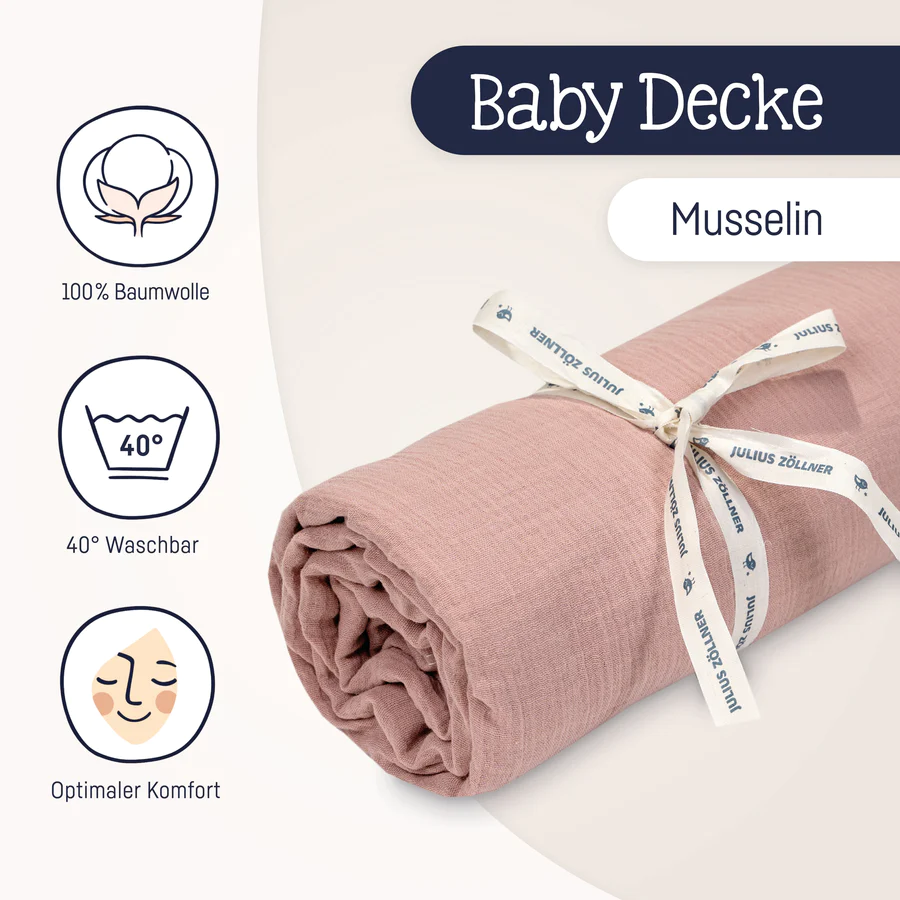 Zöllner Kuscheldecke Musselin dusty rose Zöllner Kuscheldecke Musselin dusty rose