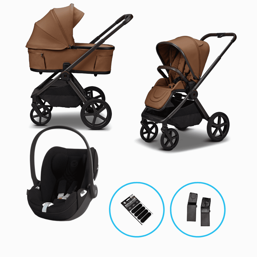 Moon GIO Fold 5in1 Set Cognac mit Lightweight-Rädern inkl. Cloud T Plus Sepia Black