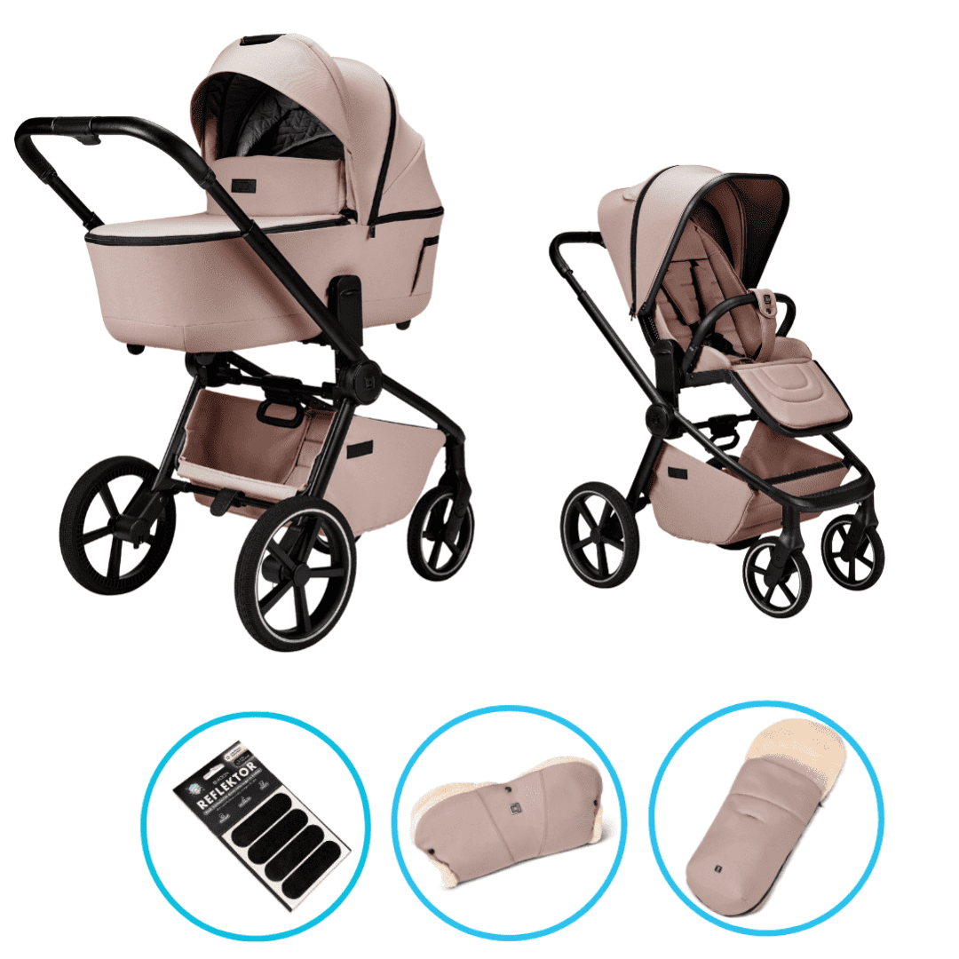 Moon RESEA 2.0 Sand Kombikinderwagen inkl. Fußsack und Handmuff