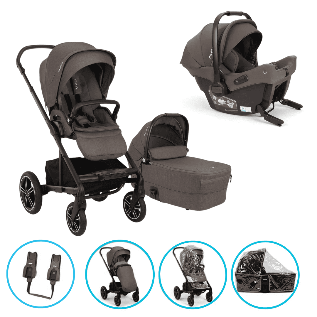Nuna MIXX next 3in1 Kinderwagen Set Chestnut inkl. Pipa Urbn Chestnut und gratis Zubehör