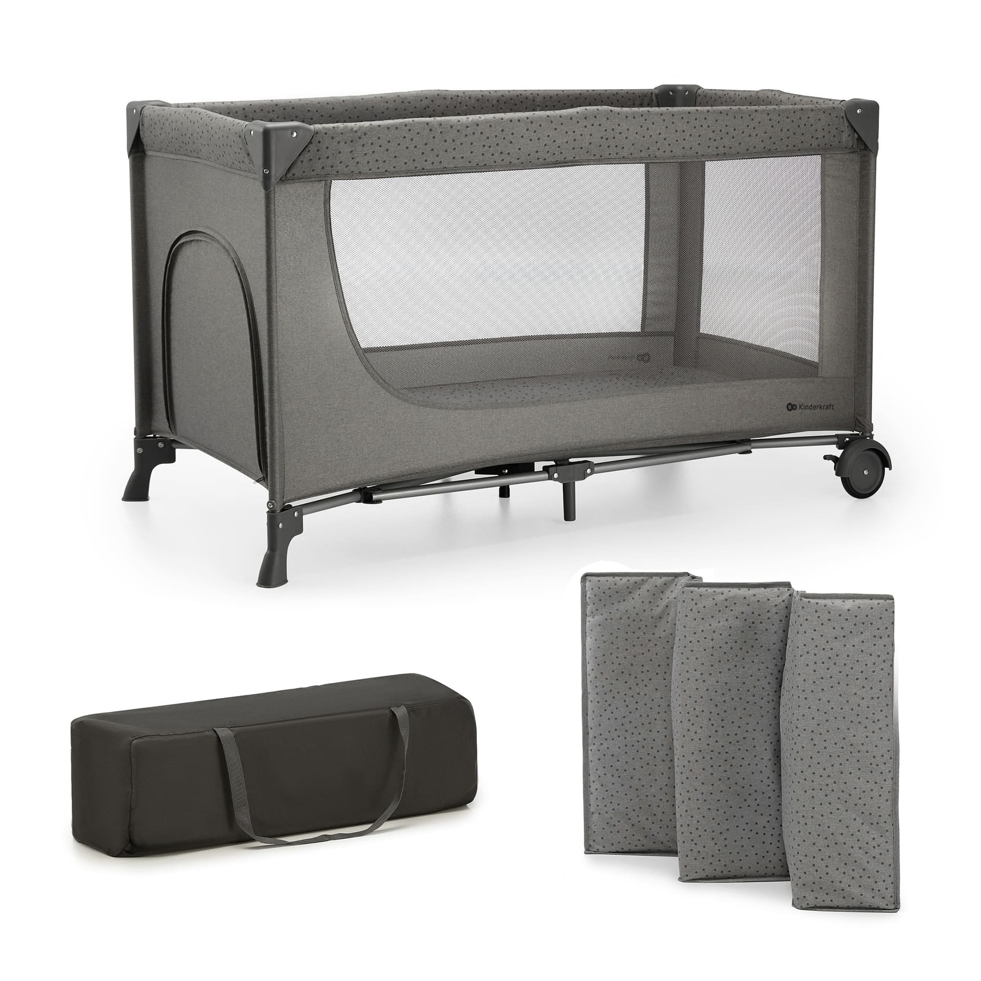 Kinderkraft Reisebett 3in1 JOY 2 Grey inkl. Wickelauflage und Zubehör Kinderkraft Reisebett 3in1 JOY 2 Grey inkl. Wickelauflage und Zubehör